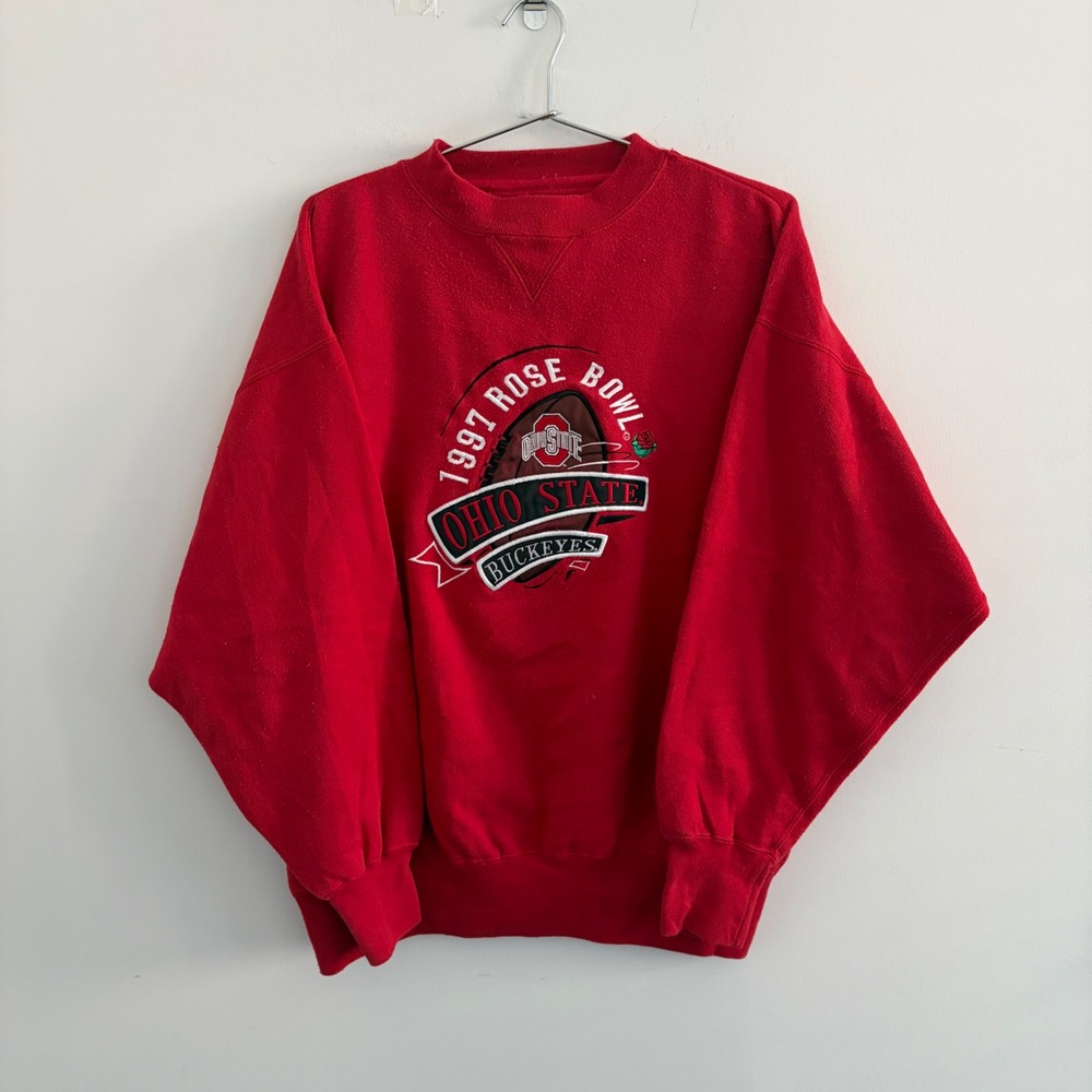 Vintage Midwest Embroidery Ohio State Buckeyes 1997 Rose Bowl Sweatshirt Red L